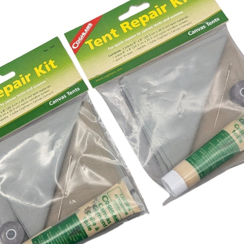 2 Pack NEW Coghlan's Tent Repair Kit Canvas Gray Utility NEW Emergency Fix Tear
